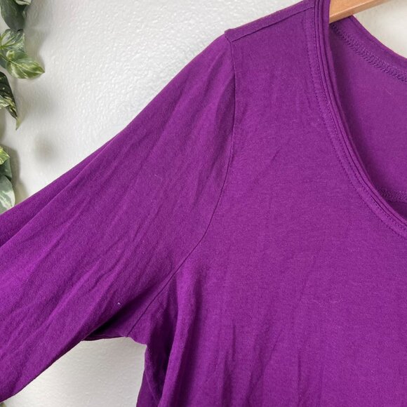 Lane Bryant Long Sleeve Scoop Neck Pocket Tee Purple Women’s Size 14/16 - Picture 5 of 8